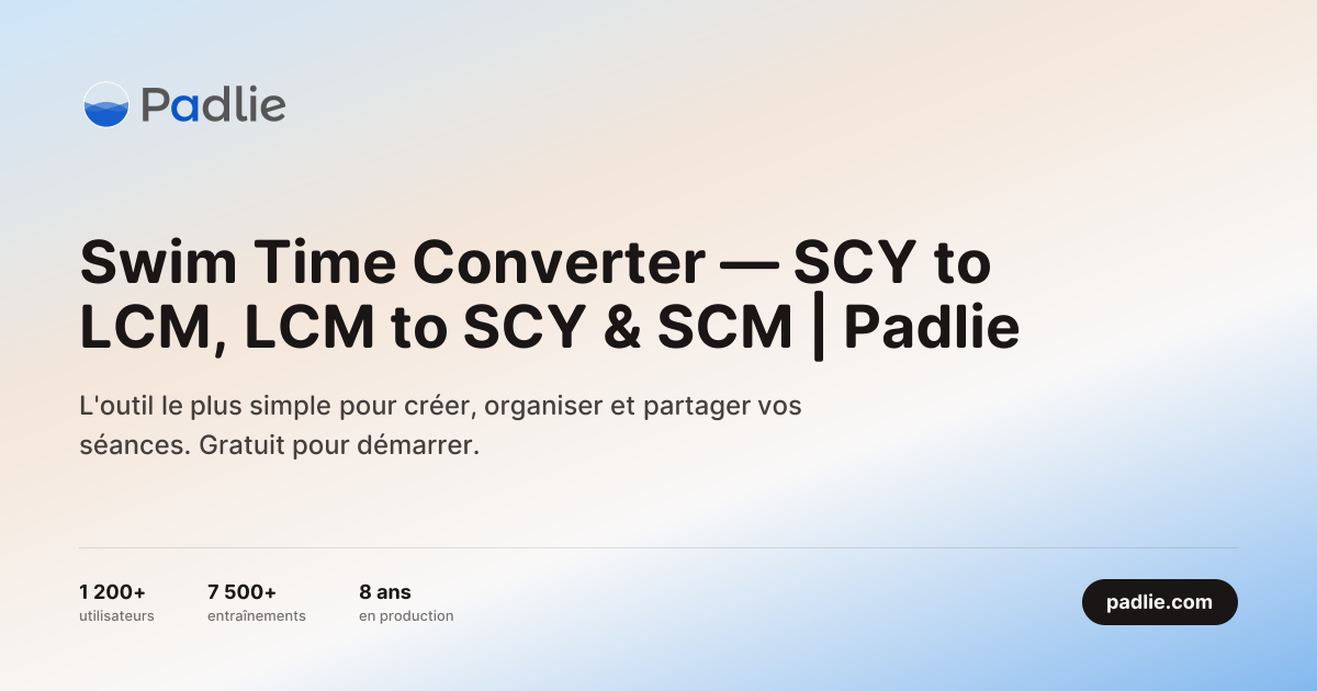 Swim Time Converter — SCY to LCM, LCM to SCY & SCM | Padlie